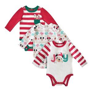 Disney Store Mickey Mouse and Friends Holiday Bodysuit Set for Baby 0-3M